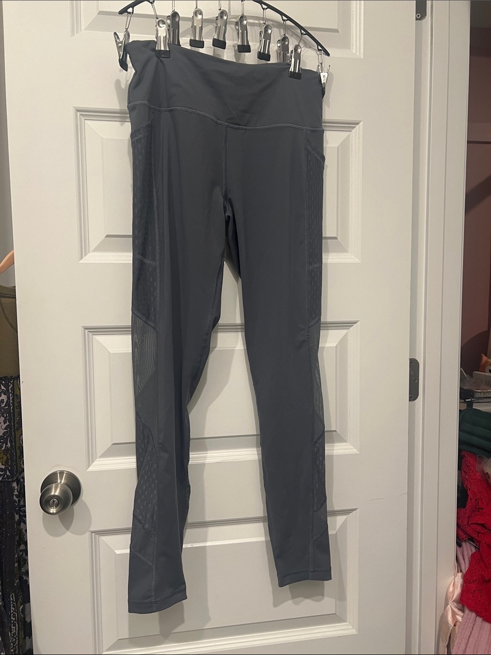 Victoria's Secret Bluish Gray Mesh-Panel High-Rise Leggings